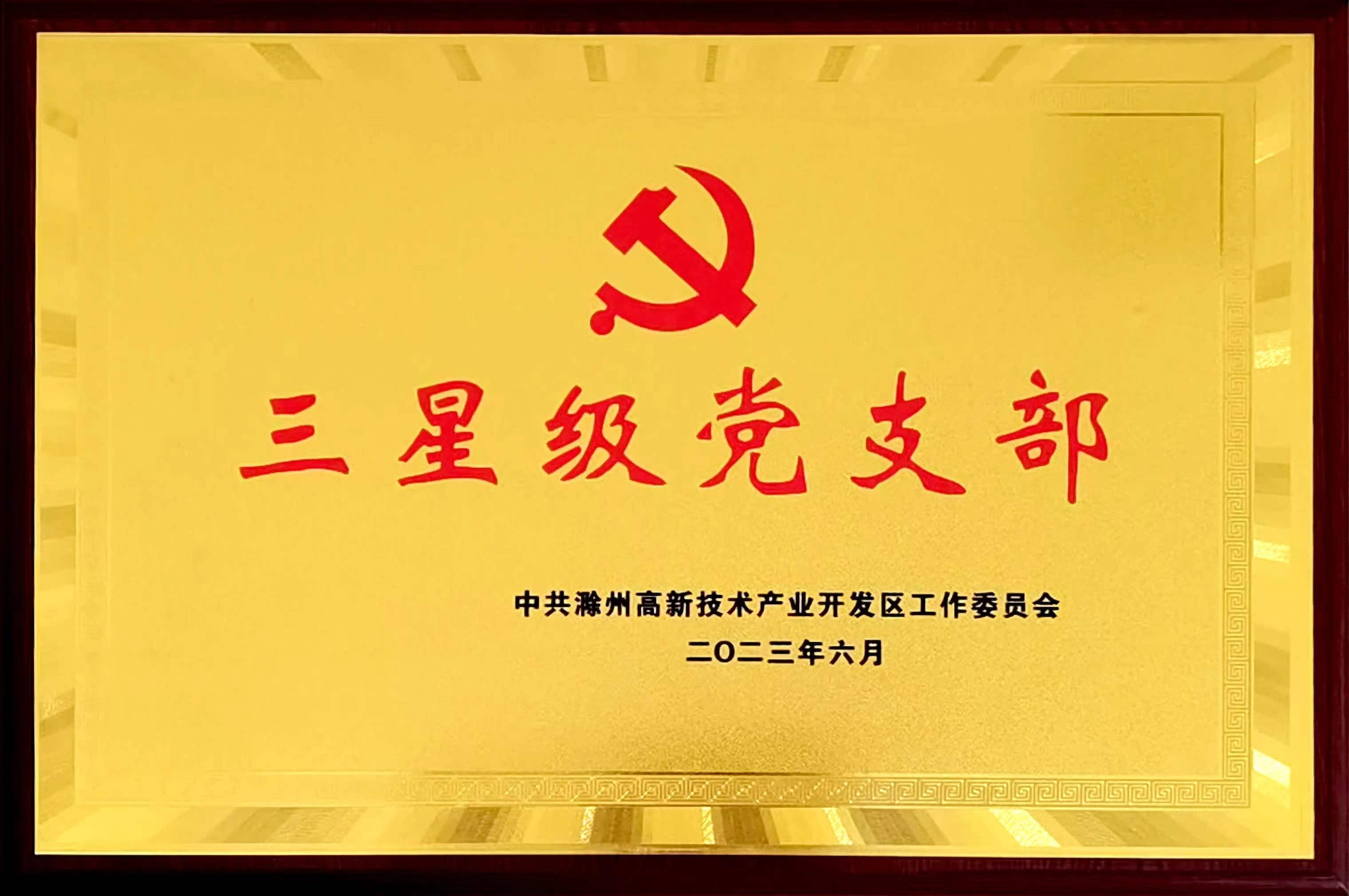 三星級(jí)黨支部稱(chēng)號(hào)